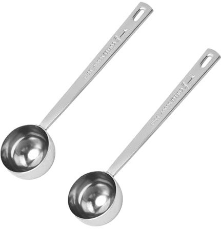 2 Pcs Coffee Scoop,15ml Stainless Steel Tablespoon Measuring Spoon,Table Spoon Measuring Scoops with Long Handle,for Beverage Shops or Home Ground Coffees,Loose Tea,Milk Brewin and Powder