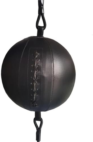 Punchingball Boxsack aus Leder, aufblasbarer Reflexball, Fitness-Trainingsball, doppelseitiger Boxball mit Belüftung(B)