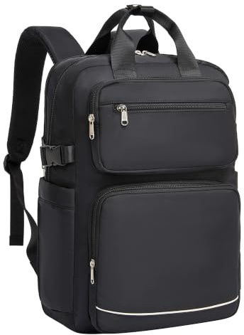 Kono Laptop Backpack Womens School Bags for Girls Lightweight Rucksack | 15.6 Inch Laptop Compartment, 13 Pockets, Luggage Strap, Fits Large Water Bottle, Ideal for College Work Commuting & Travel