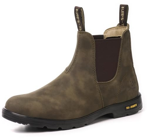 SL-Saint Bottines Chelsea Classiques Pour Homme à Enfiler En Cuir Pleine Fleur Légères et Décontractées