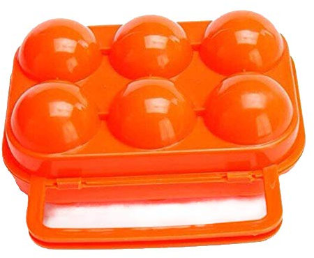 Heart Service Portable Egg Holder Plastic 6 Grids Eggs Case Egg Protector Egg Tray Carrier Container for Outdoor Storage Picnic Use 1Pcs