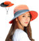 WITERY Women's Foldable Sun Hat UPF 50+ Adjustable for Big Heads Wide Brim Mesh UV Protection Hats Breathable Packable with Chin Strap Outdoor Beach Gardening Fishing Summer Hat(Orange)