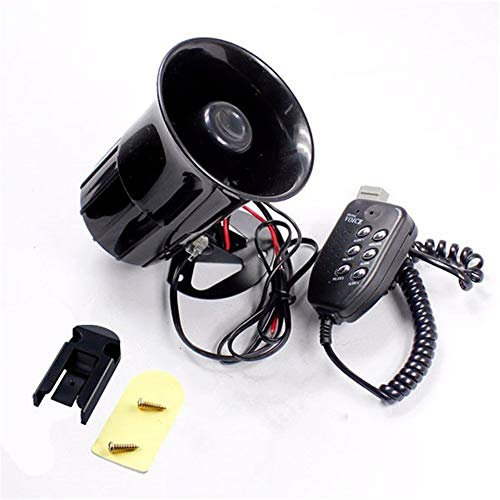 Alarmsignal-Megafon mit Mikrofon, für Auto/Motorrad, 6 Alarmtöne, 12 V