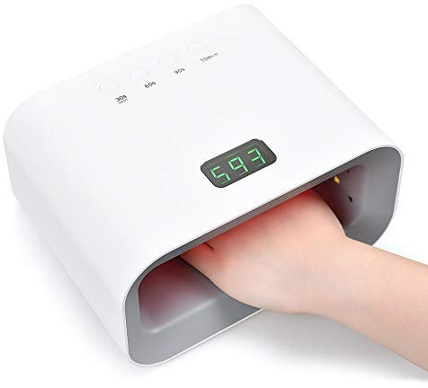 KADS 90W Whitening UV LED Gel Nail Lamp Polish Curing Dryer Light with 3 Timer Setting 30/60/99S White (220V)