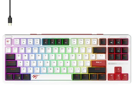 Havit Gamenote KB902L RGB - Teclado mecánico para gaming, color rojo