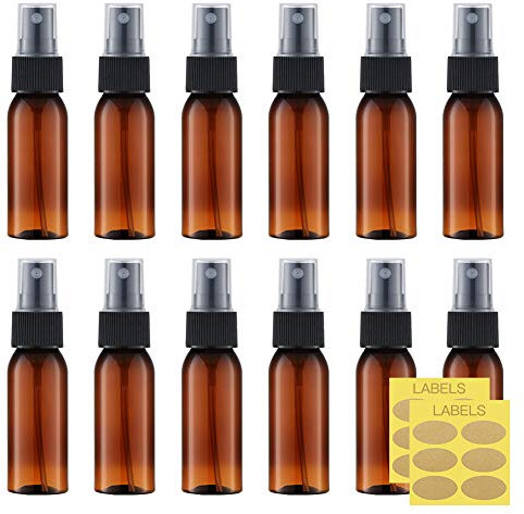 Toureal 30ML Ambre Flacon Spray Vide (12 Pièces) Vaporisateur Parfum, Bouteille Rechargeable de Voyage, Pulvérisateur Atomiseur pour Cosmétique
