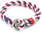 HALUKAKAH ● Voile ● Bracelet en Corde de Nylon pour Homme Couleur Rouge Multicolore Couleur Rouge Blanc et Bleu Fermoir D'ancre en Argent Fait à la Main 8.26/21cm avec Coffret Cadeau Gratuit