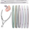 Nail Files, 6 Pcs Professional Nail File and Buffer Double Sided Emery Boards, Cuticle Nippers and Cuticle Pusher Manicure Tools Set for Gel Nail Art Fingernails Toenails (8)