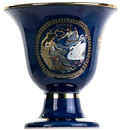 BeautifulGreekStatues Pythagoras Tasse der Gerechtigkeit Zeus Acropolis Pythagoras Fair Becher altgriechenland blau kobalt nutzbar