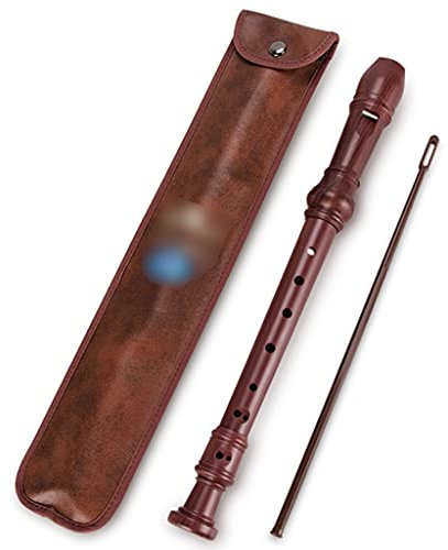 Blockflöten Blockflöte Moeck Professioneller Barock-8-Loch-Recorder Mit C-Taste, Hohe Deutsche ABS-Flöte Für Anfänger, 3-teilig, Mit Reinigungsstab Für Ledertaschen (Color : Reddish Brown-German C)