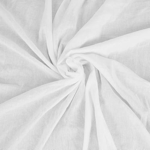 FT Fashion Track Étamines de cuisine - Étamine alimentaire 100% coton (5 m) au mètre, grade 90 – 140 cm de large pour fromage, cuisine, pâtisserie, broderie et loisirs créatifs (Blanc)