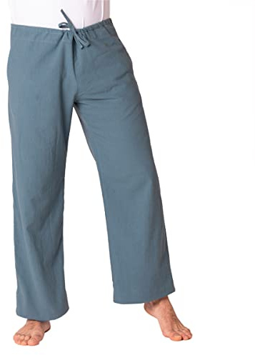 PANASIAM Stoffhose aus 100% Baumwolle - leichte Sommerhose Damen & Herren | Baumwollhose Unisex, Relaxhose, Schlupfhose ohne Reißverschluss, mit Tunnelzug, 2 Taschen, Gr. M-XL in vielen Farben