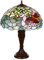 Lampe im Jugendstill 16 Zoll Libelle, Schmetterling edel, Rose Dekorationslampe, Moasik Stil, Glaslampe, Leuchte,Tischlampe, Tischleuchte (Tiff 194 Ente)