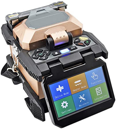 QIIRUN Fusionadora de Fibra Optica Fusion Splicer, Kit de Soldadura Empalmadora De Fibra óptica con Pantalla Táctil de 4,3 para Proyecto FTTH (6481B)