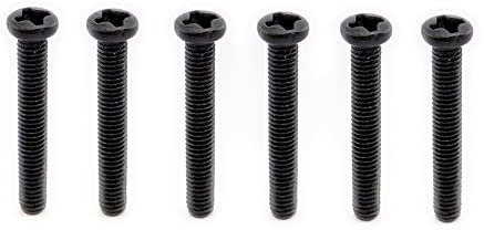 Musiclily Pro Metric M3X20mm Steel Saddle Intonation Screws for Import Tele Style Electric Guitar Bridge,Black(Set of 6)