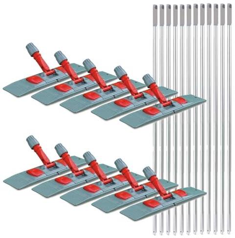maxxi4you 10 x Klapphalter mit Stiel für Wischmopp 50 cm