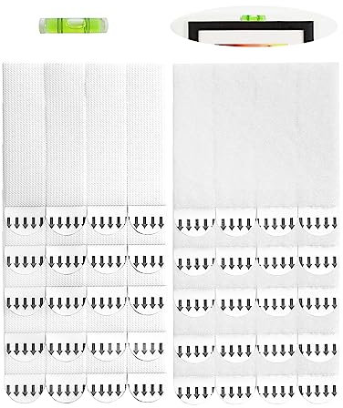 20Pairs(40strips) Large Picture Hanging Strips Heavy Duty, Removable Hook and Loop Strips, Picture Hanger Adhesive Strips Perfect for Wall Art Hanging White