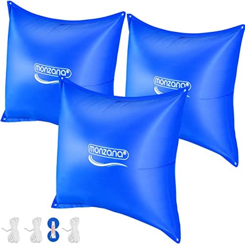 Monzana® 3X Cojines de Aire Piscina Cubierta Protectora Invierno Almohada Inflable XL Resistente Kit Reparación