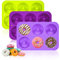 Johotone Silicone Doughnut Mold 6 Cavity Doughnut Moulds Non-Stick Donut Baking Pan for Cake Biscuit Bagel Muffin 3 Pack (Green/Dark Purple/Purple)