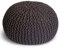 casamia Pouf Ø 55 o. 45 cm Strickhocker Sitzpouf Bodenkissen für Innen Indoor Größe ø 55 cm, Farbe braun