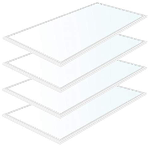 LUVODI 4 Pack LED Panel Ceiling Light, 1200 x 600mm Ultra-Slim Cool White 6000K 72W 5760lumen Recessed Lights Flat Tile Downlight for Office Hallway Kitchen Industrial Use