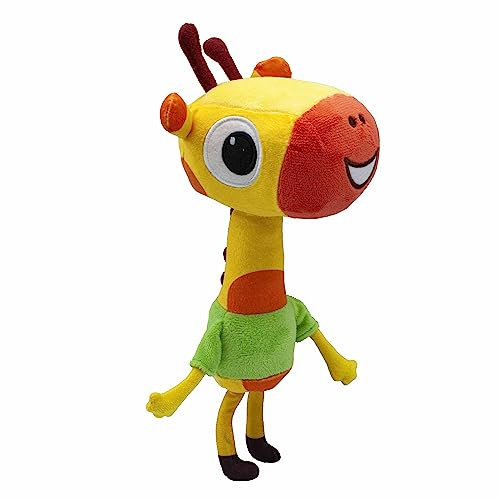 BANDAI Milo Giraffen-Teddybär-Plüschtier, 20 cm, luftiges Plüschtier aus der Milo-Zeichentrickserie, niedliche sprechende Giraffe, Plüsch mit Geräuschen und Sätzen, entzückendes Cartoon-Musikspielzeug