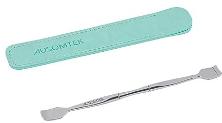 AUSOMTEK Mitesser-Spatel, Pickel-Popper-Werkzeug, Dermaplaning-Werkzeug, Porenvorbereitungs-Werkzeug, Hautflecken-Entferner, für Akne, Komedonen, Mitesser, Nagelhaut, Edelstahl-Doppelkopf