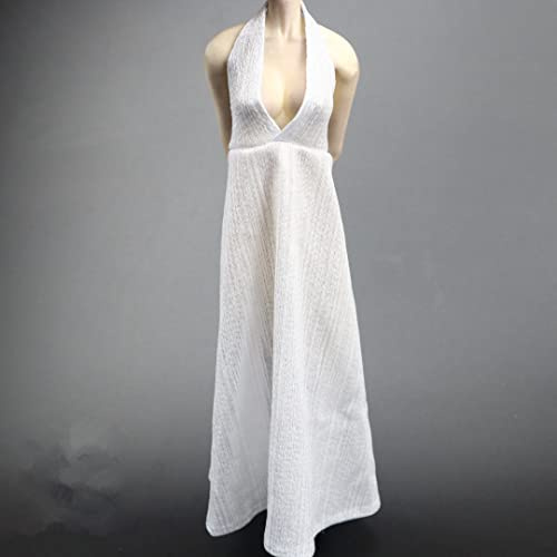 1/6 Skala Weibliche Kleidung, Frauen Abendkleid Langer Rock Kostüm Outfit Kleidung für 12inch Weibliche PH TBL JO Action Figur (Weiß)