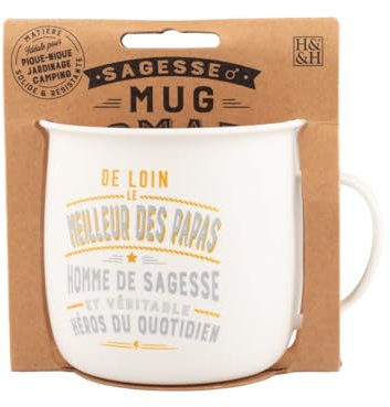MUG NOMADE - Mug à thé et café personnalisé Meilleur papa - cadeau pour Homme, Couleurs Pastel (Rose, Bleu, Vert, Jaune)
