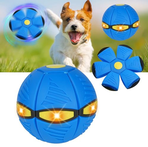 Adiwo Flying Saucer Ball Dog Toy, Pet Toy Flying Saucer Ball, Portable Flying Saucer Toy, Outdoor Decompression Magic Ufo Ball Toy, Deformed Ball Parent-Child Toys for Outdoor Sports Beach Games