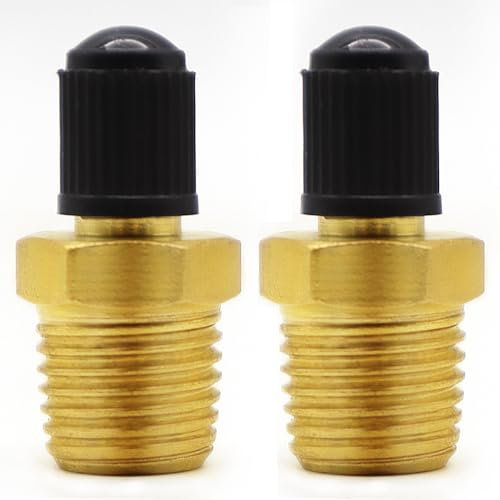 Aoyswuz 1/4 NPT Cuivre Pur Valve de Réservoir Noyau D'air de Haute Qualité, D'air en laiton Schrader, Laiton Valves De Compresseur Schrader pour Voiture Auto Pneu (2 Pièces)