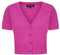 MINTLIMIT Cardigan da donna con maniche a 3/4, lavorato a maglia, cardigan corto con quattro bottoni, vestito vintage coprente con bottoni, Manica corta-rosa caldo, S