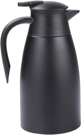 Hengsong Thermoskanne 1,5l,Isolierkanne Edelstahl,48 Stunden Wärmedämmung,für Kaffeekanne Thermo&Teekanne Thermo&Wasserkocher Thermo,304 Edelstahl,Schwarz