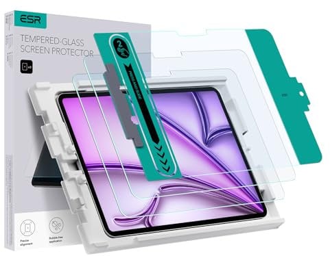 ESR Lot de 2 Verre Trempé pour iPad Air 13 Pouces M3/M2 (2025/2024), Film en Protection D'écran avec Plateau D'application Facile, Résistant aux Rayures, Clarté HD
