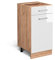 Vicco Küchenunterschrank R-Line, Weiß Hochglanz/Goldkraft Eiche, 40 cm, AP Eiche