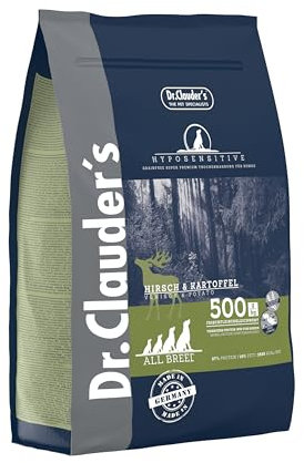 Dr.Clauder's Trockenfutter für Hunde, Hyposensitive, verschiedene Geschmacksrichtungen und Formate, 3,5 kg, Hirsch und Kartoffel