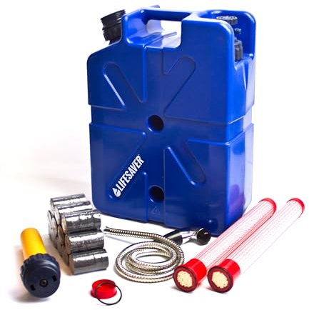 LifeSaver® Wasserfilterset Ultimate Emergency Preparedness Pack | Wasserfilter Kanister (18,5L) filtert 99,9999% aller Bakterien | Trinkwasser bis zu 20.000 Liter | Wasserentkeimer Notfallvorsorge