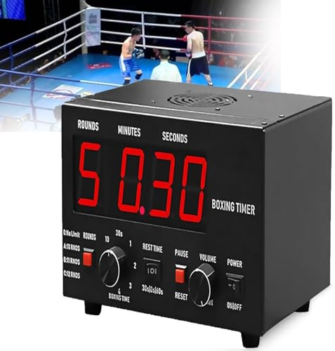 ZHIXUMM Minuterie D'Intervalle De Boxe Professionnelle, Minuterie De Gymnastique, Temps De Repos D'EntraîNement en Option Et Nombre De RéPéTitions en Boucle, ChronomèTre Multifonctionnel,Red