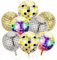 Wenweo 8 große Stücke Discokugel Deko, Disco Deko Helium Balloon, Disco Folienballon,für Deko Geburtstag, Einschulung und Schulanfang Deko, Diverse Party Deko(Stil 4)