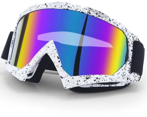 MOPQMKT Ski Snowboard Brille 100% Schutz Anti Beschlag über der Brille Winter Schneebrille mit Sphärischer Abnehmbarer Scheibe Farbige Linse Geeignet für Männer und Frauen