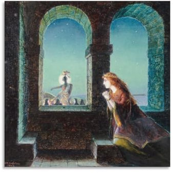 Guinevere, 1863 von John_Atkinson_Grimshaw Wandkunstdrucke, Poster, Leinwand, Wandkunstdrucke, Poster, Foto, Gemälde, Poster, Raumdekoration, 50 x 50 cm
