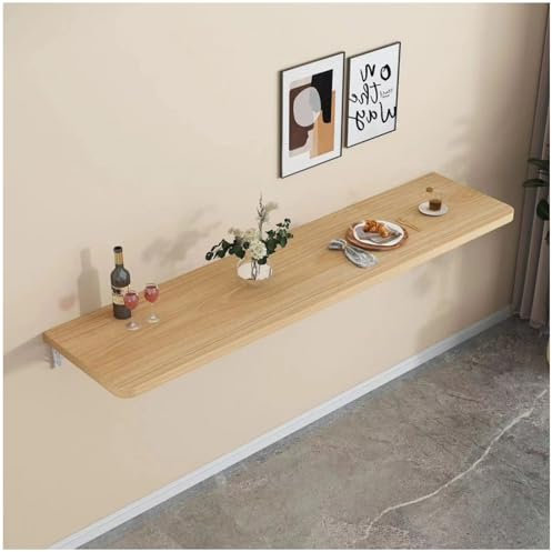 YPIOUREN An der Wand montierter Klapptisch aus Holz,Langer Wandtisch for Herunterklappen, klappbarer Esstisch zur Wandmontage,Werkbank for den Wasch- und Hauswirtschaftsraum(120 * 40cm/47.2 * 15.7in)