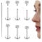 YADOCA G23 Titan Helix Piercing Tragus Ohrringe Innengewinde Labret Conch Piercing Hypoallergen Helix Ohrringe Piercing Ohr Silber Tragus Piercing Schmuck, CZ