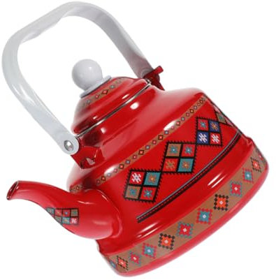 OKUMEYR Emaillierter Wasserkocher Stovetop Teekessel Für Camping Und Zuhause Hitzebeständig Leicht Zu Reinigen Gleichmäßige Wärmeverteilung Für Tee Und Kaffee