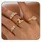 Irikdescia 4 Stück Schmuckringe, Elegante Y2K Schmuck Ringe Frauen, Gold Set Stapelbare Vintage Ringe, Gothic Accessoires Grunge Schmuck Ringe, Statement Ringe