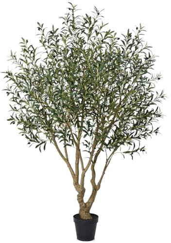 VeriNatural Olivier Artificiel 210 cm Plante Artificiell- Fausse Plante Grande avec Feuilles en Soie, Résistante aux UV - Décoration Intérieur Extérieur pour Maison, Jardin, Salon, Balcon, VN138