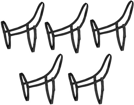 Generisch Weidehalfter Pferd Pferdehalfter 5 Stück Rot/Navy/Schwarz (Schwarz, Cob)