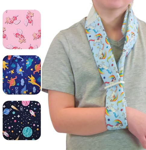 Solace Bracing Children's Padded Sling (5 Fun Designs) - British Made & NHS Supplied Kids Collar & Cuff Sling - #1 Arm, Collarbone, Wrist, Shoulder & Elbow Support for Fractures & Injuries - Unicorn