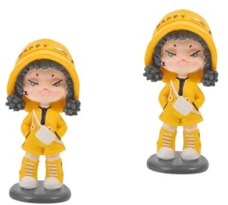 HEMOTON 2 Stück Wackelkopfpuppe Mini Set Autoduft Prinzessinnen Aufkleber Kinderspiegel Armaturenbrett Cam Puppe Kuchendekoration Sattelanhänger Autospiegel Dekoration Auto
