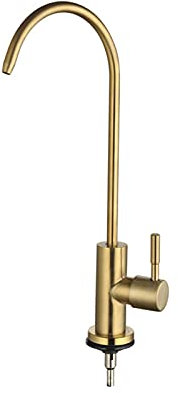 Soffione doccia Cucina Depuratore acqua potabile diretto per uso domestico Rubinetto in oro spazzolato in acciaio inossidabile, Rubinetto per lavello a spirale a 2 punti con maniglia singola,